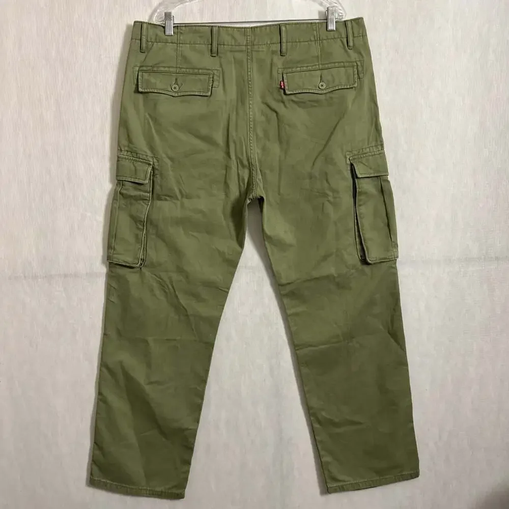 Levi's Men's Size 38x32 Green Straight Leg Y2K Cargo Pants